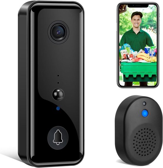 Provento - Draadloze deurbel met camera, 1080P WiFi videodeurtelefoon met nachtzicht, voetgangersdetectie, tweewegintercom en cloudopslag - IP65 waterdicht — afbeelding 2
