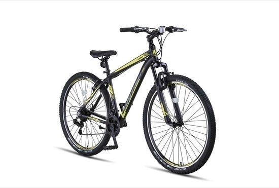 4 Motion MTB 29 Inch 46 cm Unisex 21V V-Brakes Zwart/Geel — afbeelding 2