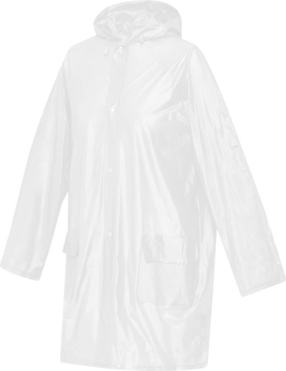 EIZOOK Herbruikbare PVC Regenjas – Stijlvol, Praktisch en Waterdicht - WIT- Unisex