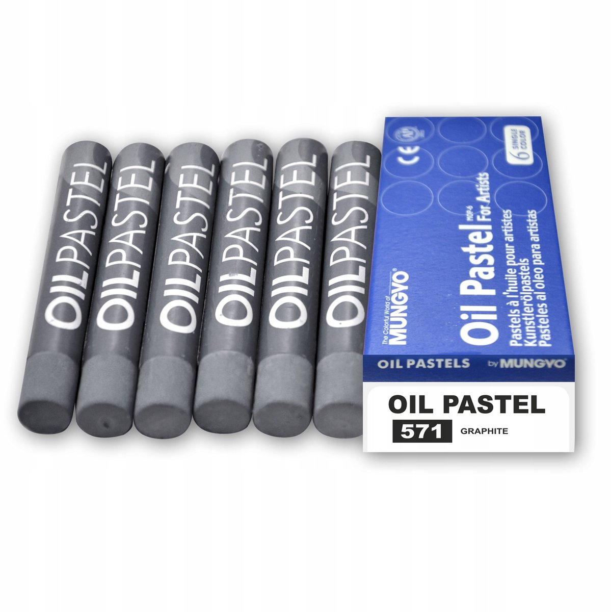 Mungyo Oliepastels Set van 6 Stuks - Grafiet Kleur