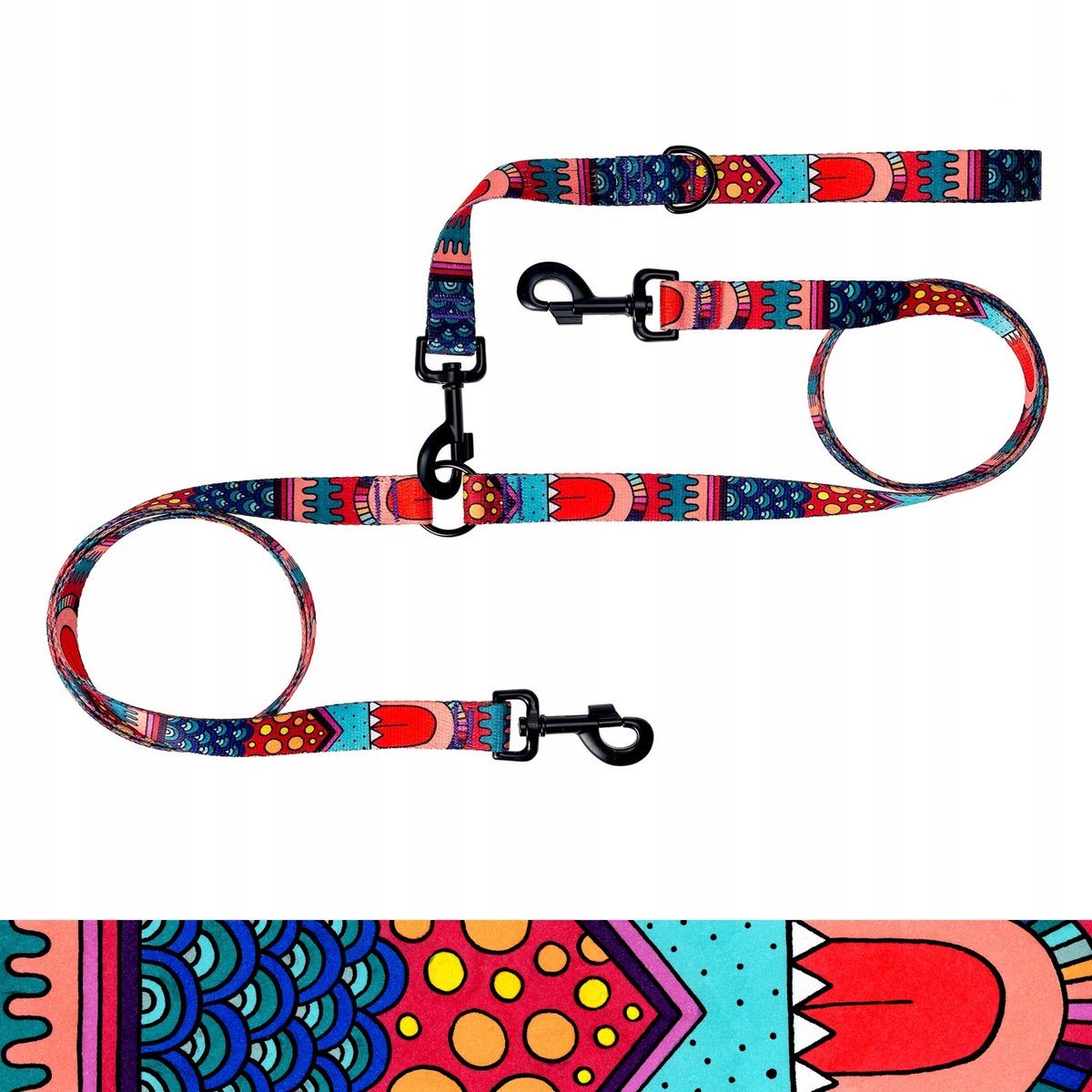 Dubbele Hondenlijn Ukory 1.38m - 1.5cm Breed - Uniek Patroon