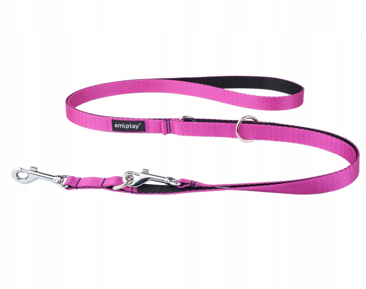 Amiplay Verstelbare Nylon Hondenlijn Twist 2m - Roze