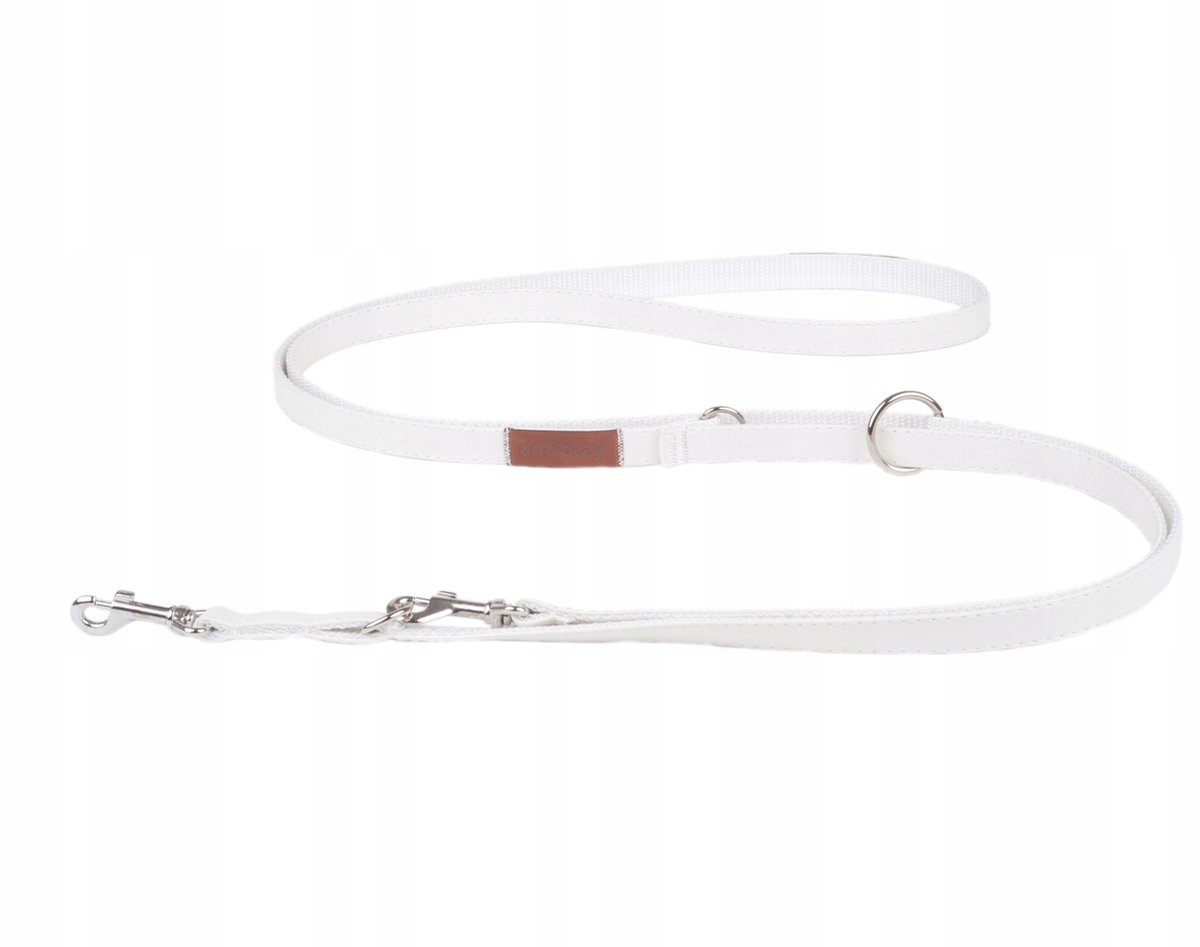 Amiplay Verstelbare Leren Halsband voor Honden, Maat S, Wit