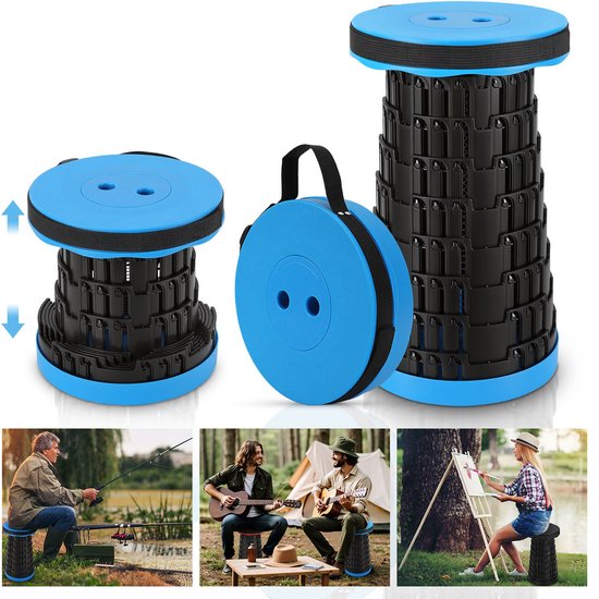 klapkruk Opvouwbare kruk draagbaar kampeerstoel klapstoel kruk blauw 45*26CM