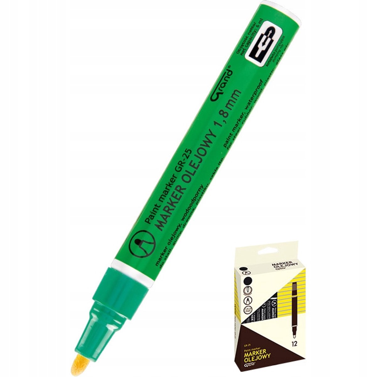 Grand Marker Op Zilver Groen - Permanent & Waterdicht