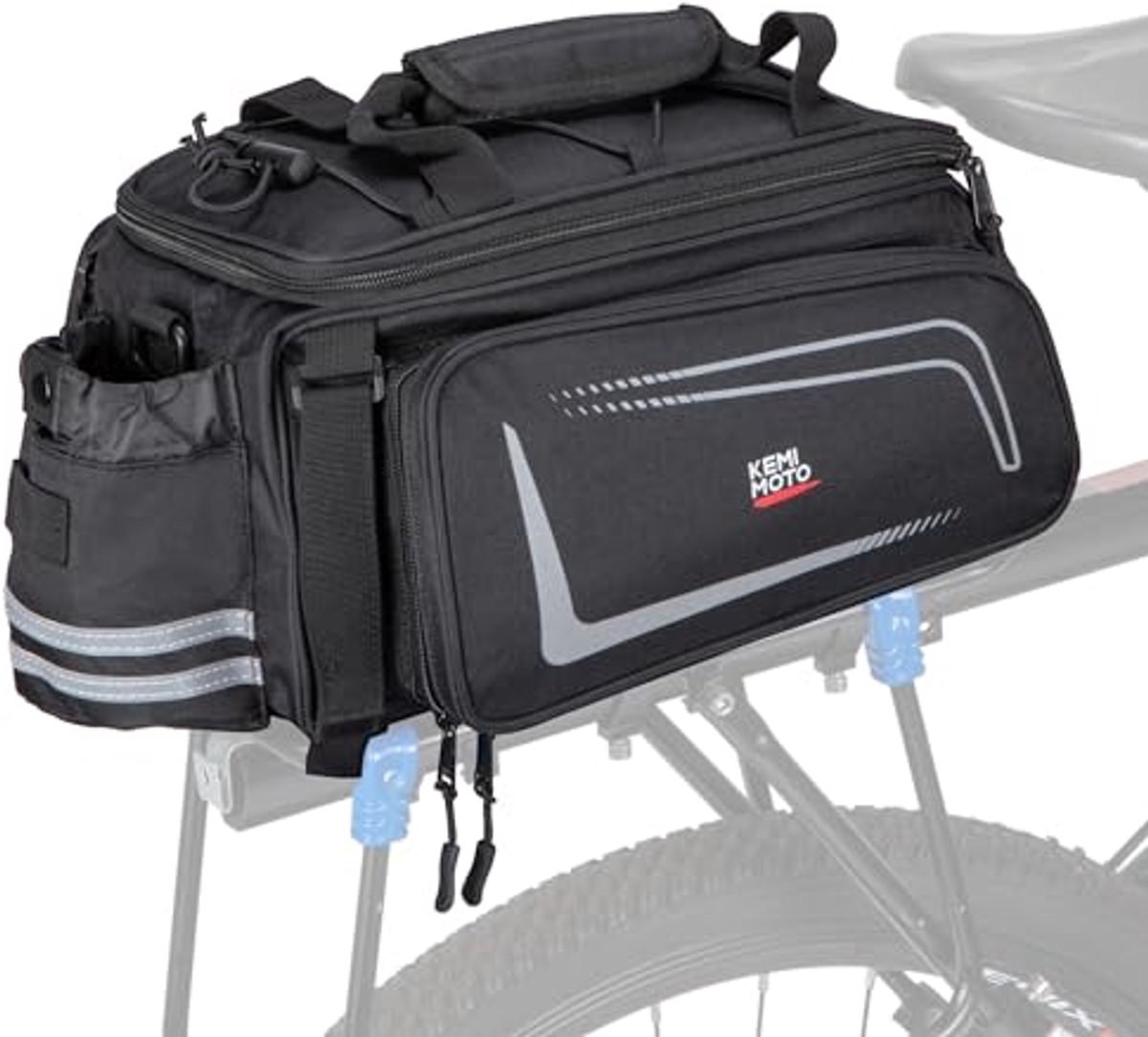 2-in-1 Bagagedragertas Met Uitbreidbaar Volume Van 9-15 Liter - Waterafstotende Fietstas Met Regenbescherming En Meerdere Vakken