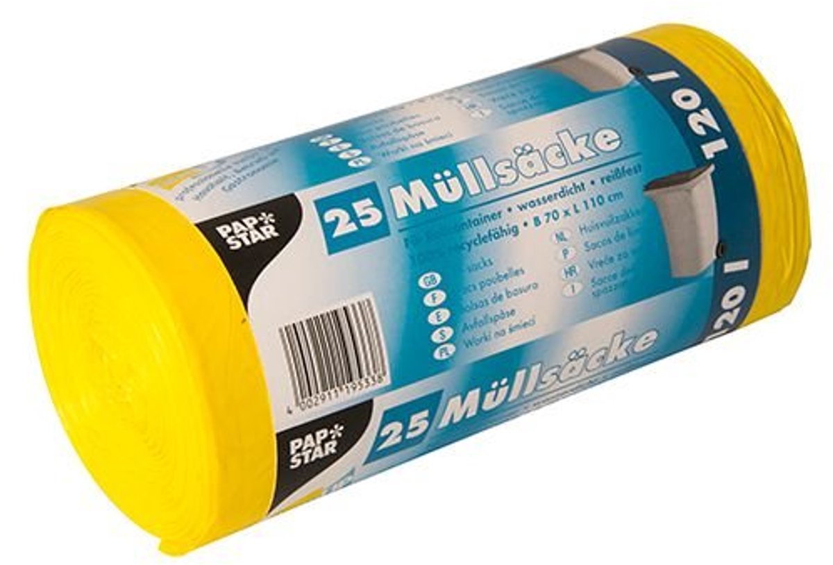 Vuilniszakken HDPE 120 liter Geel - Duurzaam en Sterk