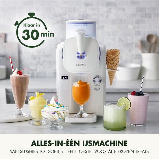 Greenpan Frost IJsmachine & Slushie Maker - zelfvriezend - 1.8l - klaar in 30 min - Wit van Greenpan — afbeelding 2
