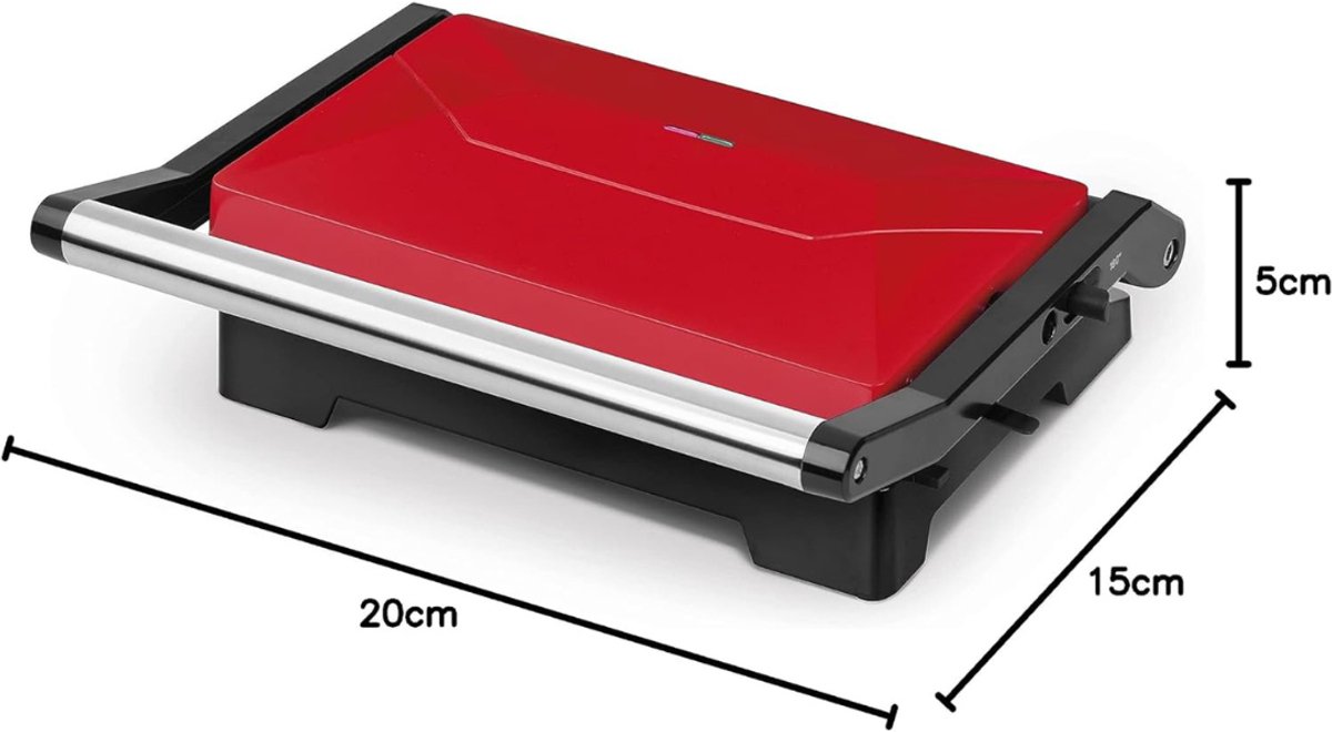 DailySupplies Contactgrill - Tosti Apparaat - Rood met zwart thumbnail 6