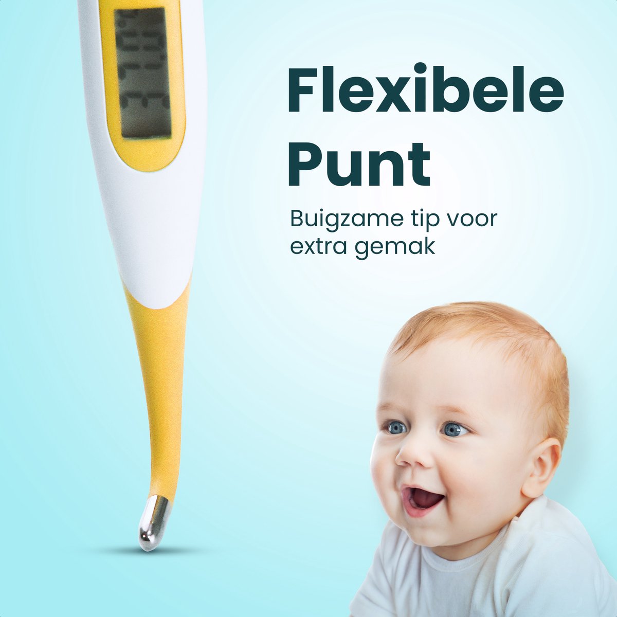 Babydrogist digitale Baby Thermometer met flexibele tip - Rectaal, oksel & oraal - Eend — cadeau in Cadeau-ideeën - foto 2