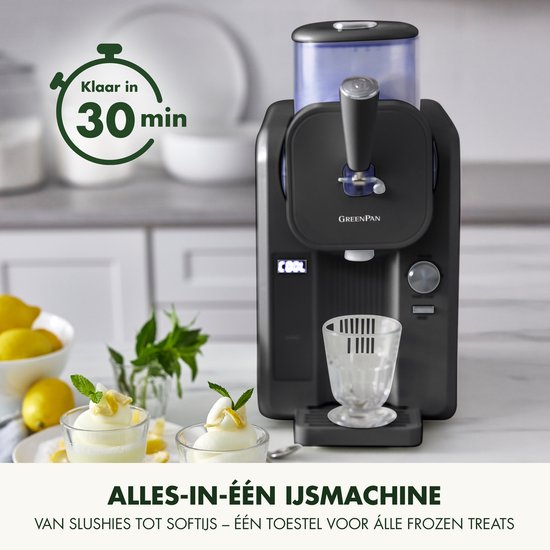 Greenpan Frost IJsmachine & Slushie Maker - zelfvriezend - 1.8l - klaar in 30 min - Grijs van Greenpan — afbeelding 2