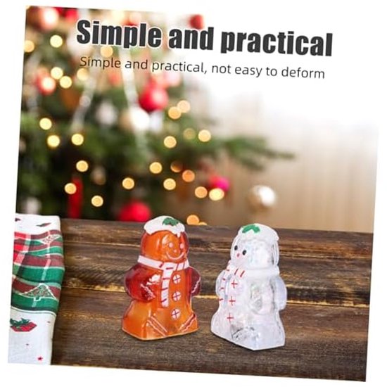 stuks LED-kerstkruidenfiguren voor binnen, tafeldecoratie, zachte nachtlampjes, creëer een feestelijke sfeer, verzacht de slaap, kerstfiguren — afbeelding 2