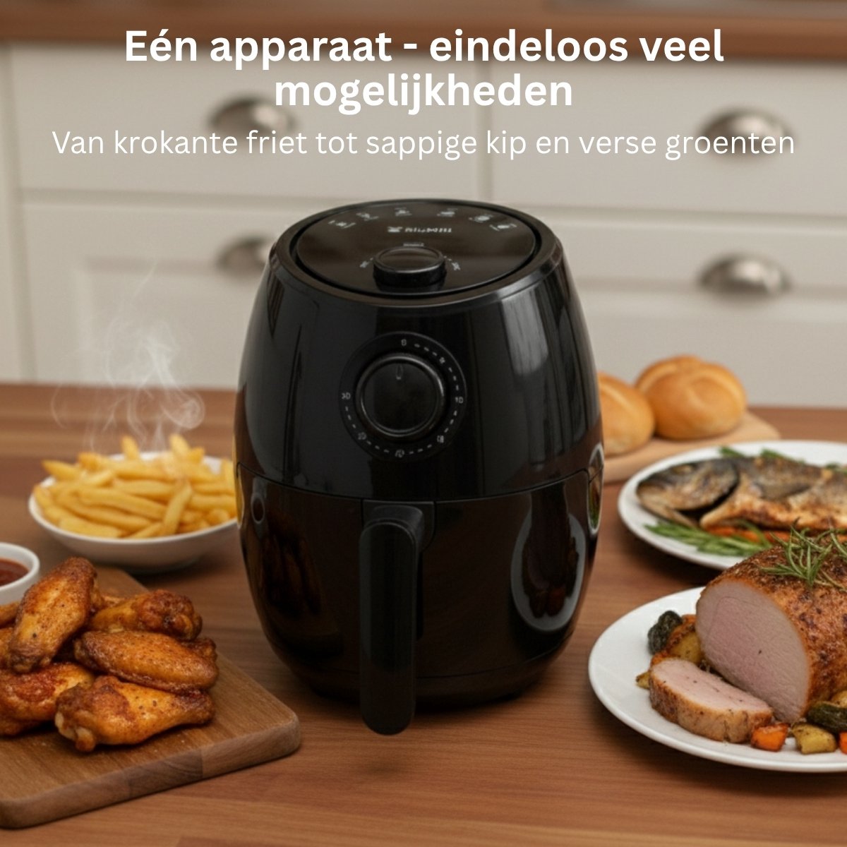 BluMill Mini Airfryer - Compacte Heteluchtfriteuse - Airfyer 2 Personen - 1000W - 2L — afbeelding 4