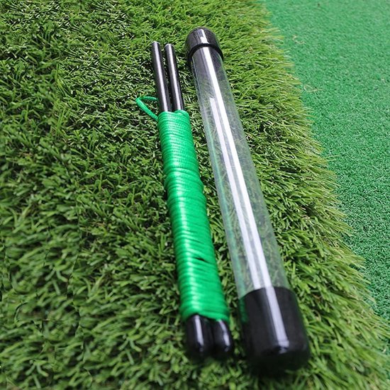 Flexibele T-stukken voor golfballen - 10 ft massieve glasvezelstaaf zwart + groen — afbeelding 5