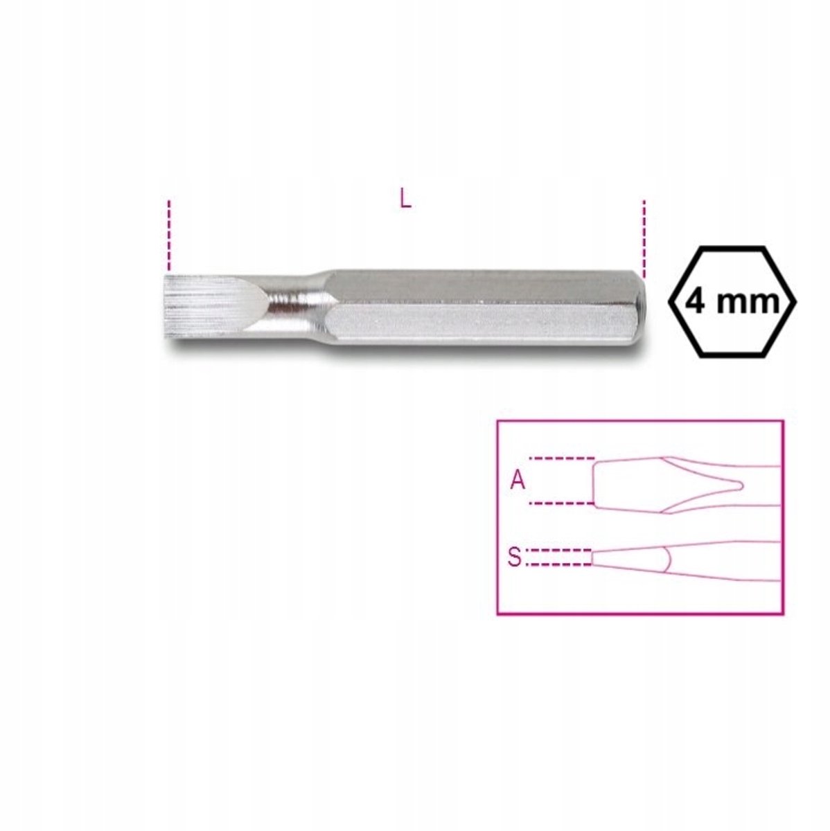 Beta Precisie Schroevendraaier Bit Plat 2mm - 4mm Aandrijving