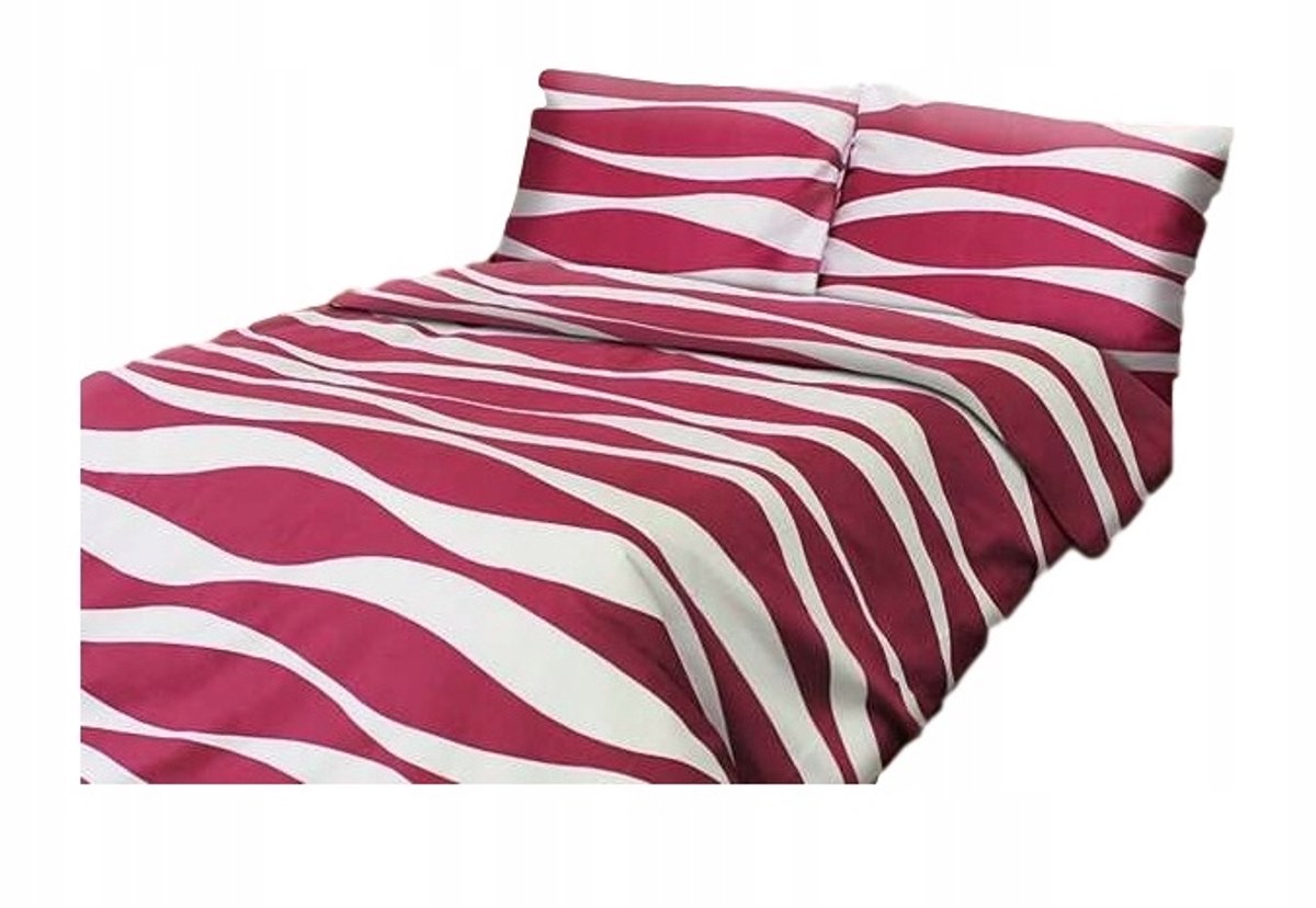 Darymex Katoen Satijn Beddengoed 200x220cm Wit/Bordeaux Zebra