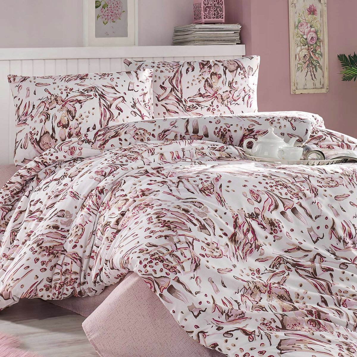 Darymex Tavra roze katoenen dekbedovertrekset 160x200cm