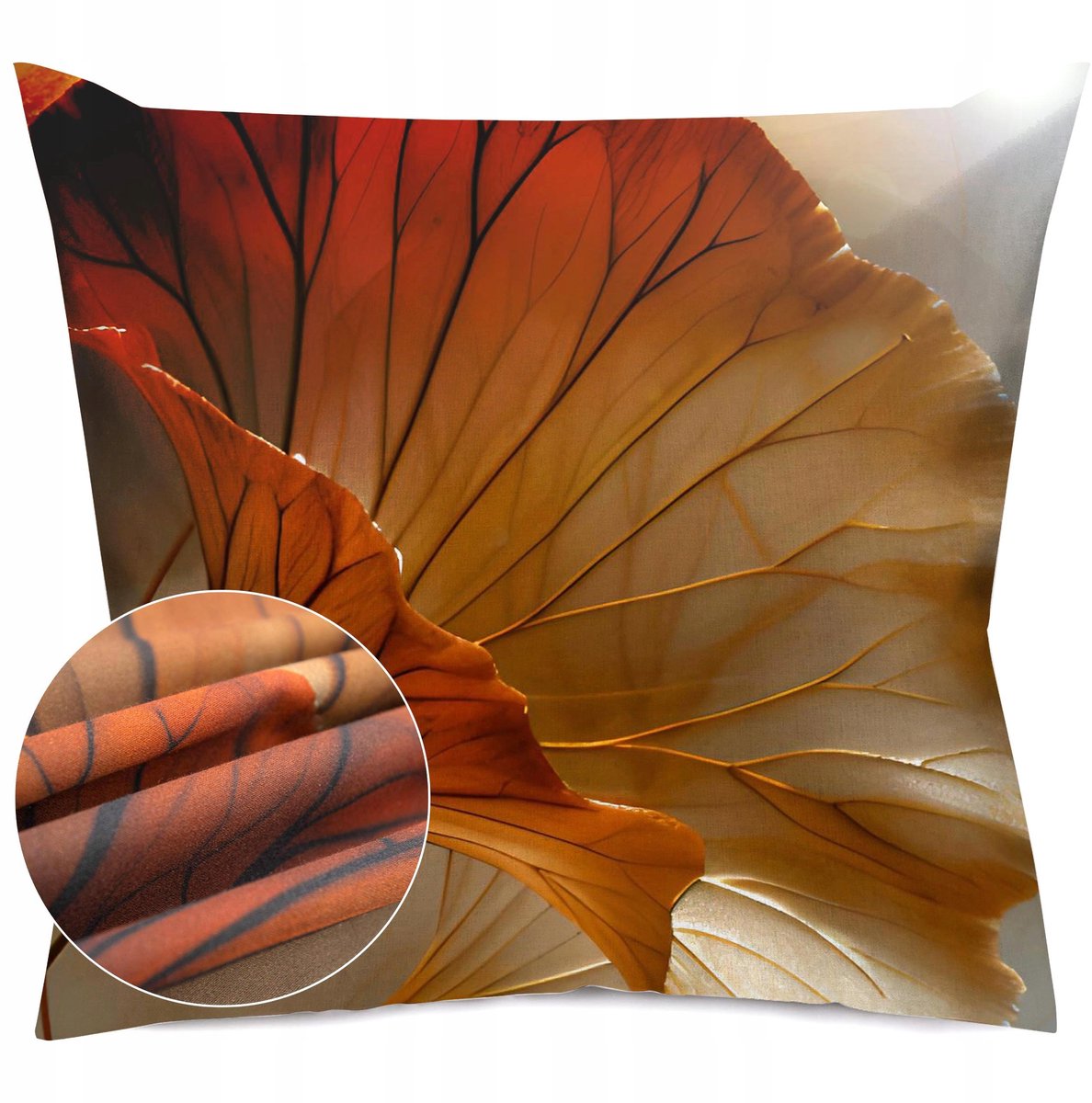 Katoenen Kussensloop 40x40cm - Digitale Print Bloemen Oranje