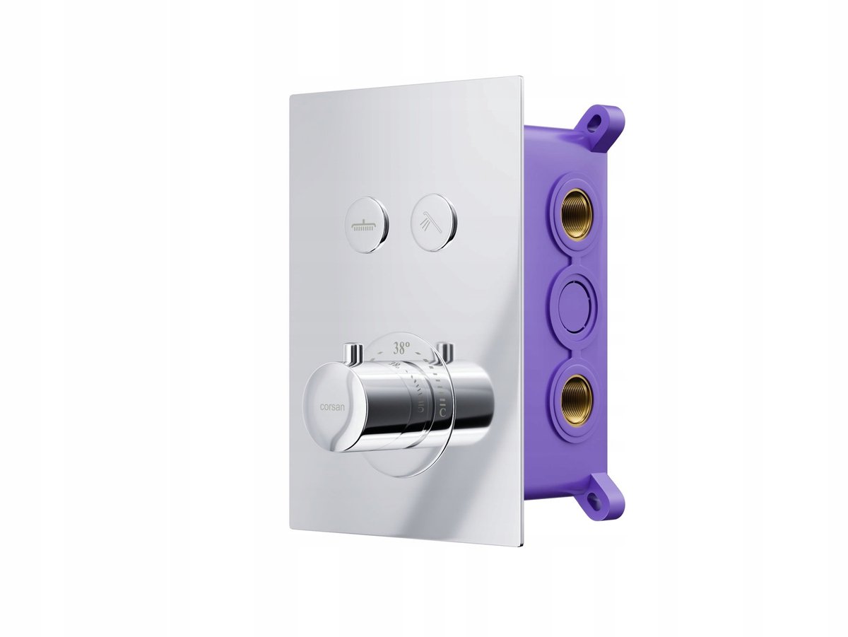 Corsan BOX Doucheset Thermostaatkraan Inbouw Chroom 25cm