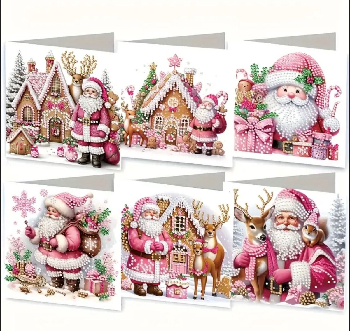 6 Diamond Painting Kerstkaarten