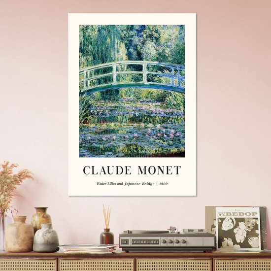 Affiche Claude Monet - Water et Bridge Japonais 50x70 cm / 20x28″ - Décoration Salon - Décoration Chambre - Décoration - Décoration Décoration murale - Décoration murale Salon - Décoration murale Chambre - Décoration murale - Décoration murale Salon