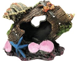 Daity Gebroken aquarium emmer met schelp decoratie - Betta vis grot schuilplaats aquarium emmer decoratie