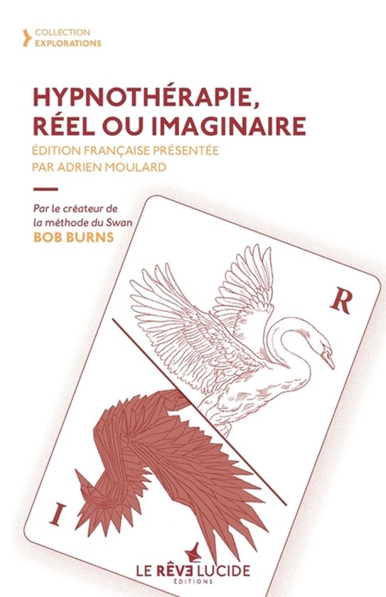 Boekomslag 'Hypnothérapie, réel ou imaginaire' met een tekening van een zwaan op een speelkaart.
