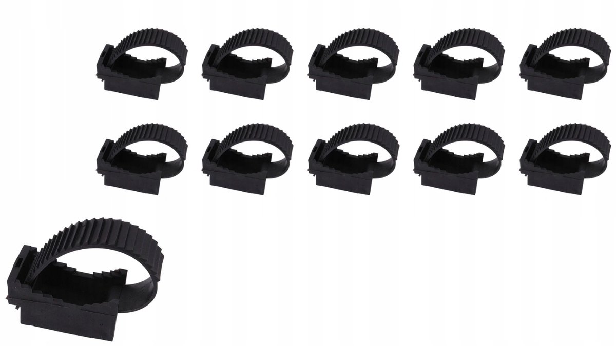 Zwarte Kabelklemmen UP-50, 10 stuks, 30-50mm diameter