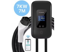 Bar2Charge® Wallbox Laadpaal – 7 kW – Type 2 – 1-fase – 7m kabel – IP65 – 32A (8–32A instelbaar) – Met app & RFID-kaarten