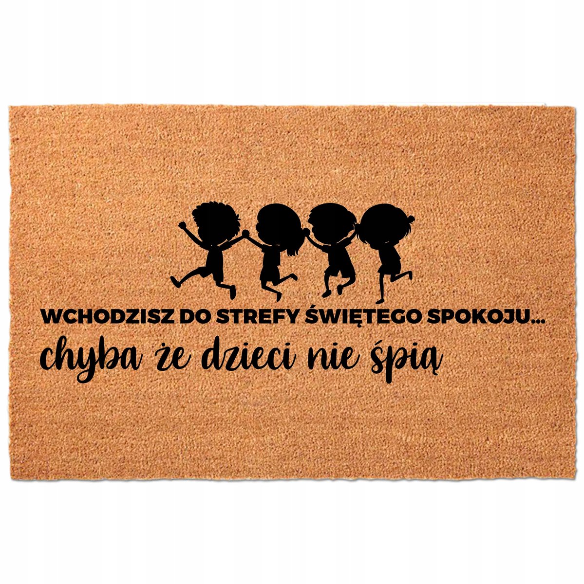 Kokosmat Deurmat 40x60cm - "Zolang de kinderen slapen"