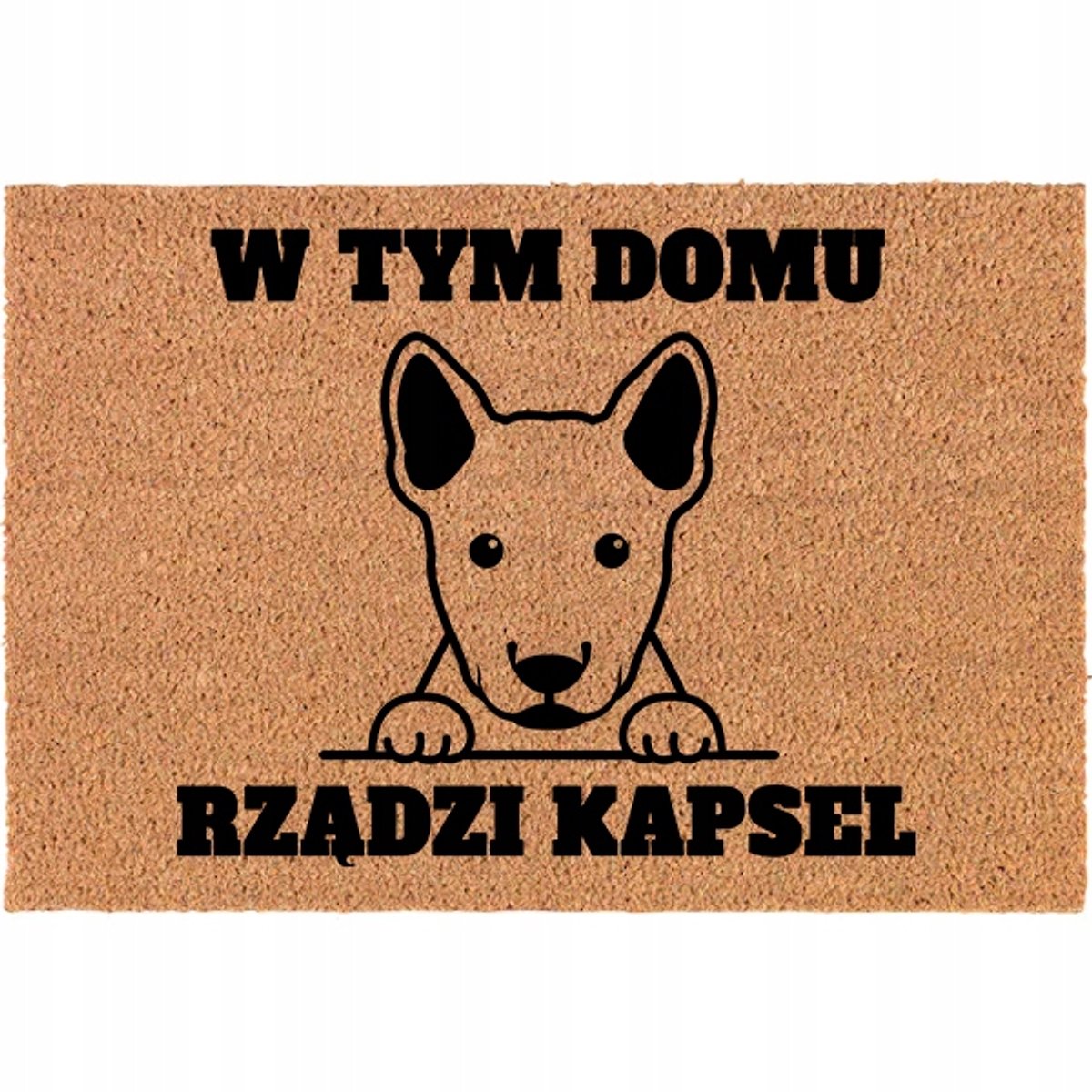TabPrint Gepersonaliseerde kokosmat 60x40cm - Naam huisdier of familie Beige