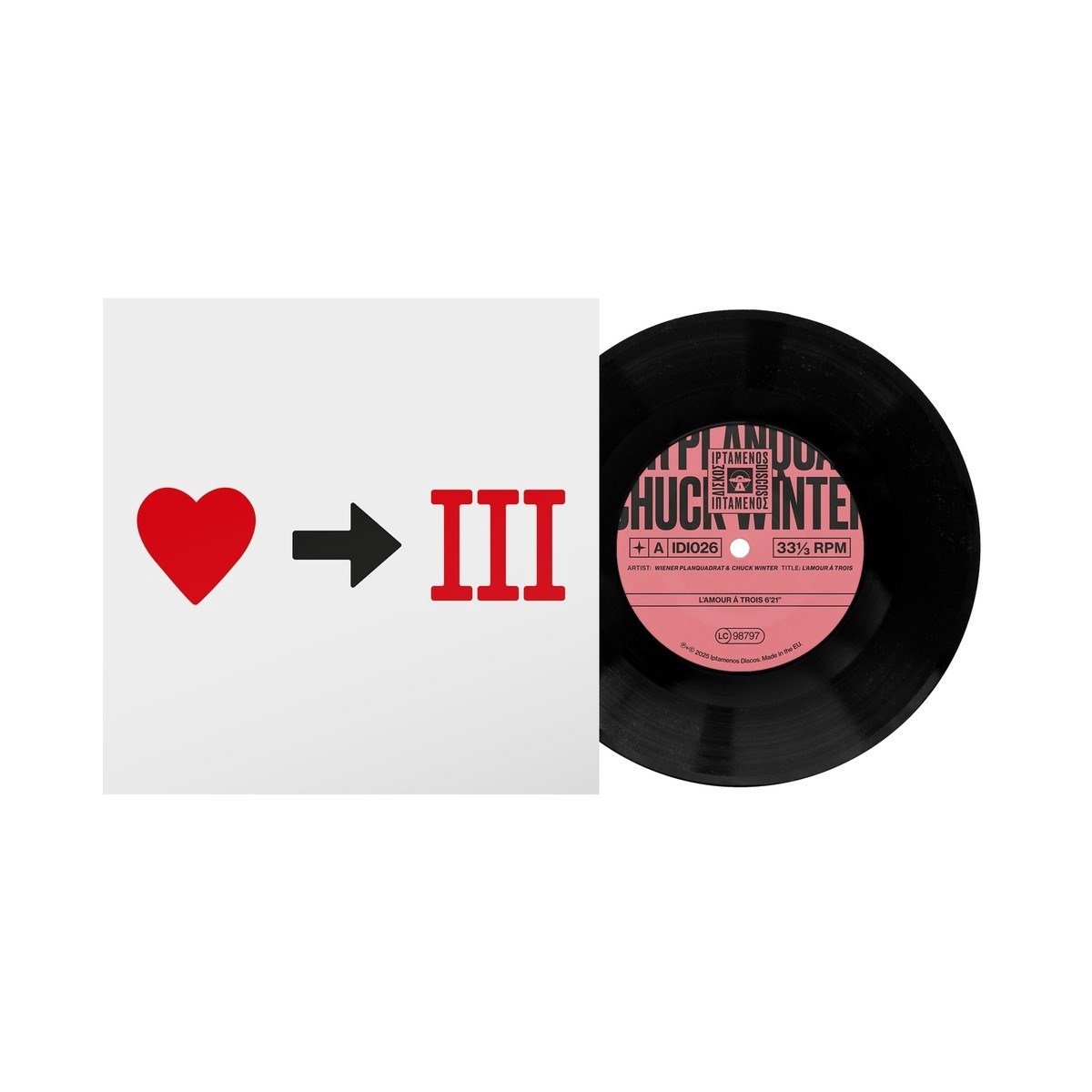 Wiener Planquadrat & Chuck Winter - L'Amour Á Trois / Wurm (7" Single)