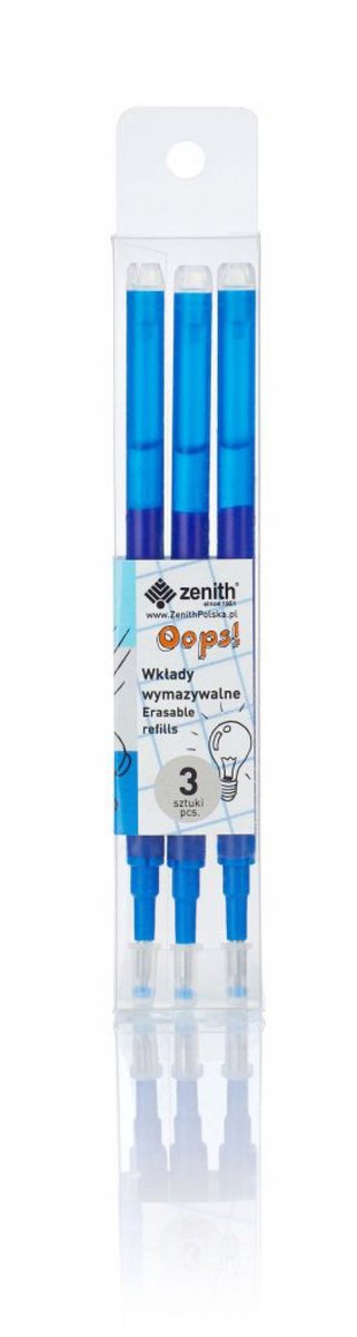 ZENITH Blauwe Navulling voor Uitwisbare Pen - 3 Stuks