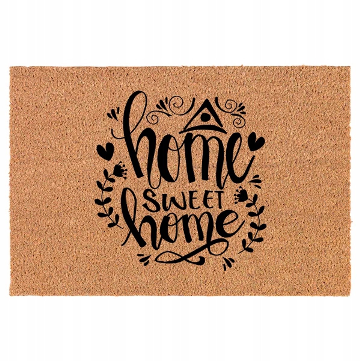 TabPrint Kokosmat Deurmat 40x60 cm - Vrolijke Patronen voor een Warm Welkom! Beige