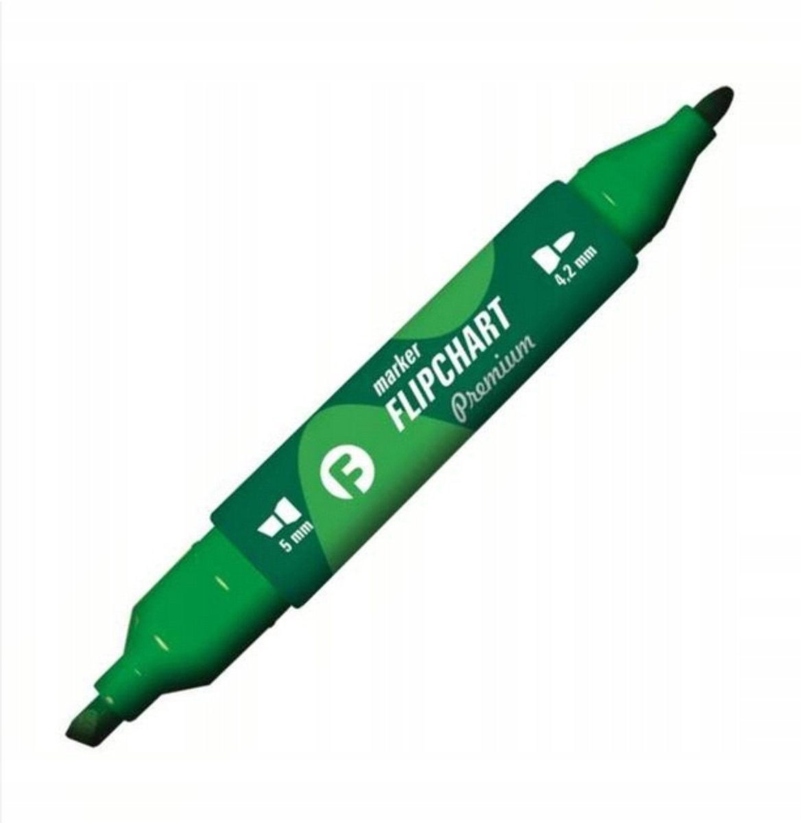 Tetis Flipchart Marker Groen, Dubbelzijdig, Permanent