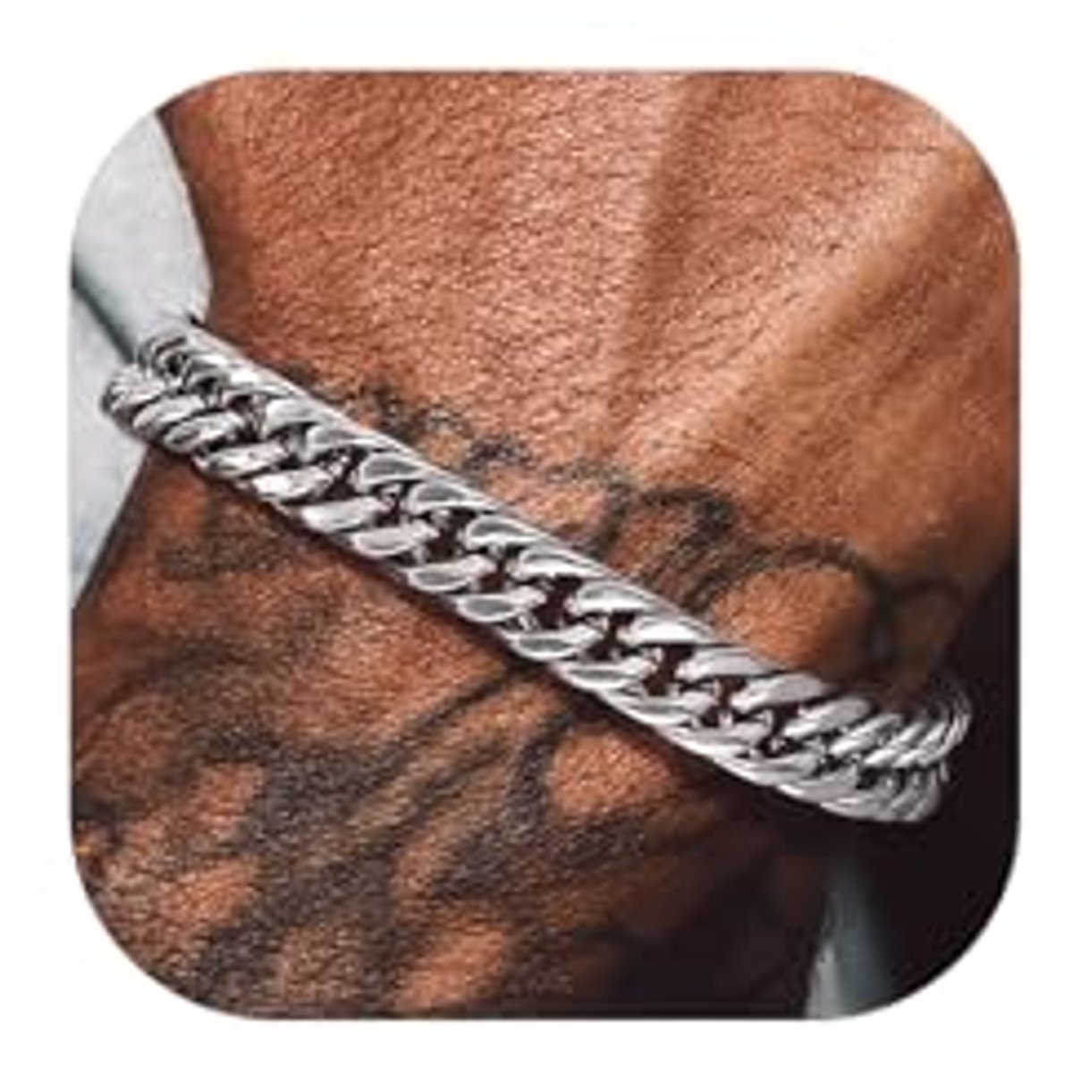 Massieve roestvrijstalen heren armband - Cubaanse schakelarmband voor Vaderdag