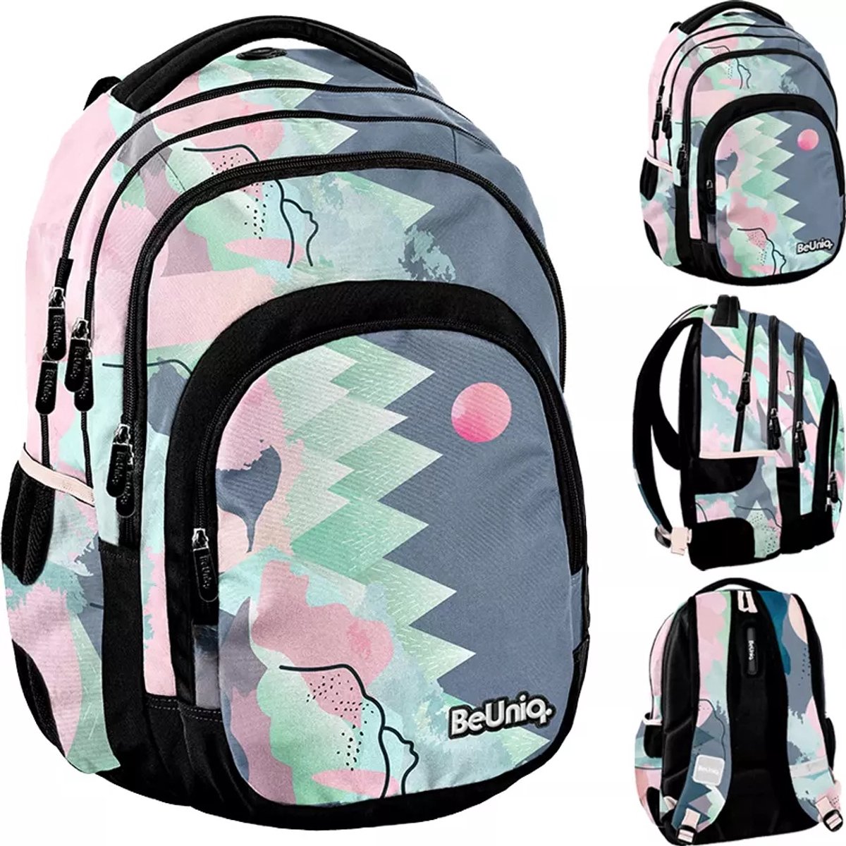 Pastel Pastel Rugzak Tener Meisjes - Schooltas met Bergmotief