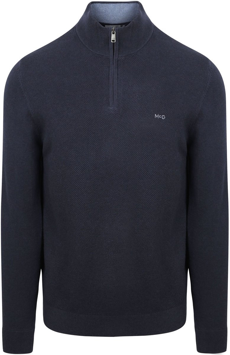 McGregor Half Zip Trui Merinowol Structure Navy - Maat S - Heren - Pullovers