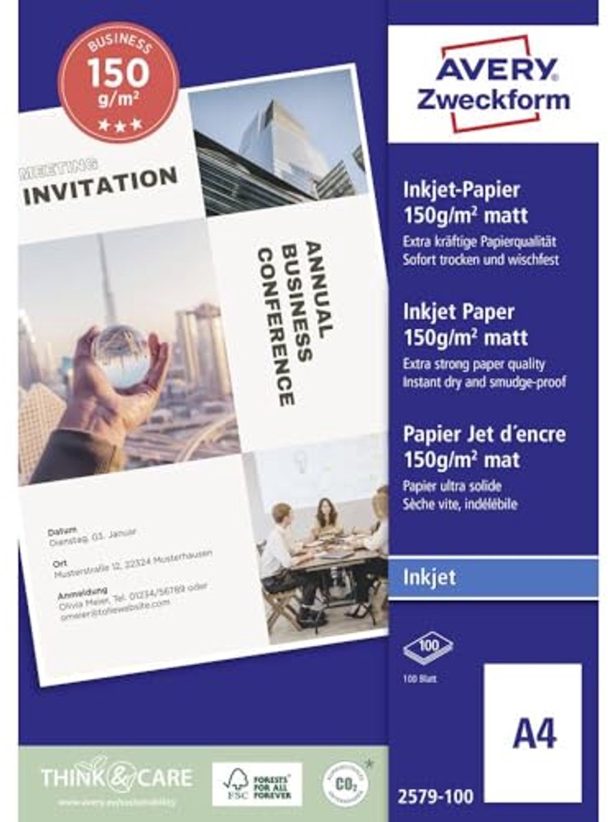 Superior Inkjet Papier A4, Eenzijdig Gecoat, Mat - 150 g/m2, 100 Vellen