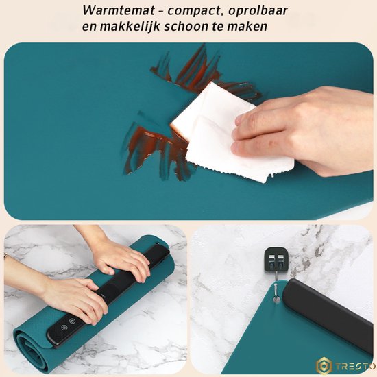 TRESTO - Draagbare Elektrische Warmteplaat – Warmtemat Voedsel - Silicone – Snelle Verwarmend - Opvouwbaar - Flexibel - Multifunctioneel — afbeelding 2