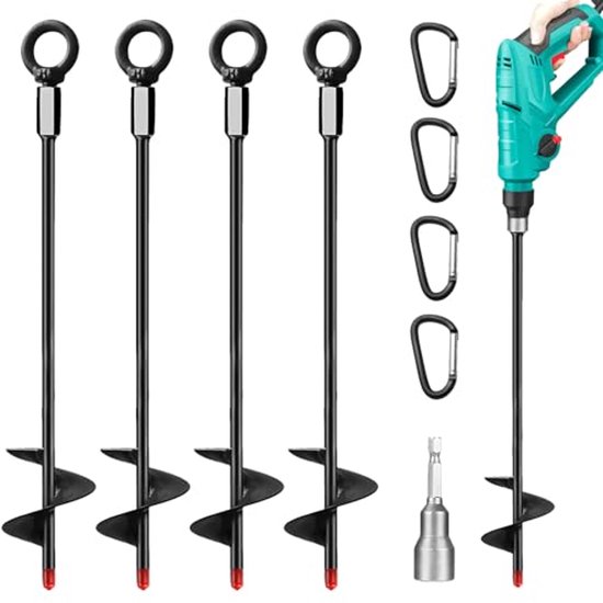 Grondankers Set van 4 - Ideaal Voor Trampolines, Schommels en Tentbevestiging