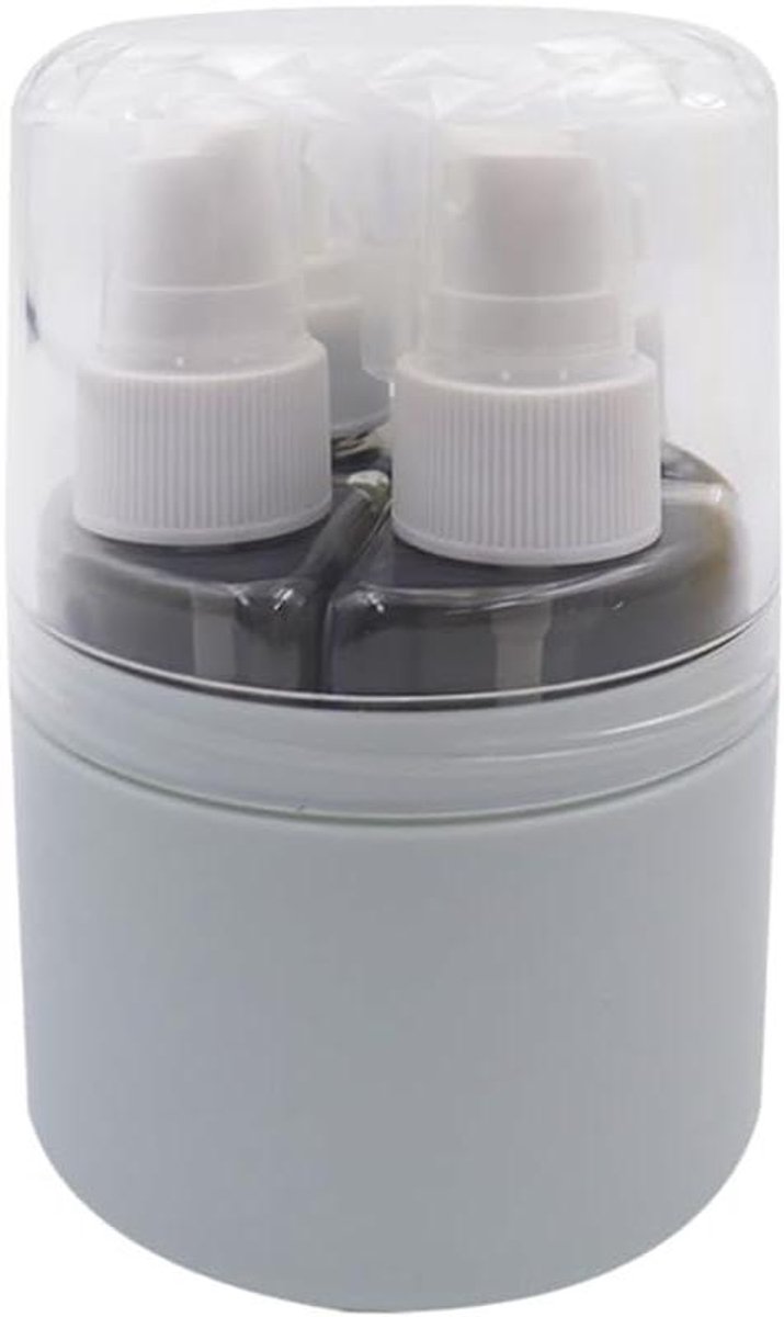 Image of 4-in-1 reisflessenset met opbergdoos, 50 ml - transparante vliegreisfles voor cosmetica en toiletartikelen