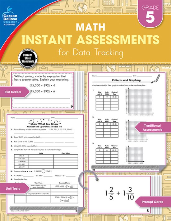Instant Assessments for Data Tracking Math Grade 5 - cover