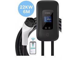 Bar2Charge® Wallbox Laadpaal – 22 kW – Type 2 – 3-fase – 6m kabel – IP65 – 32A (8–32A instelbaar) – Met app & RFID-kaarten