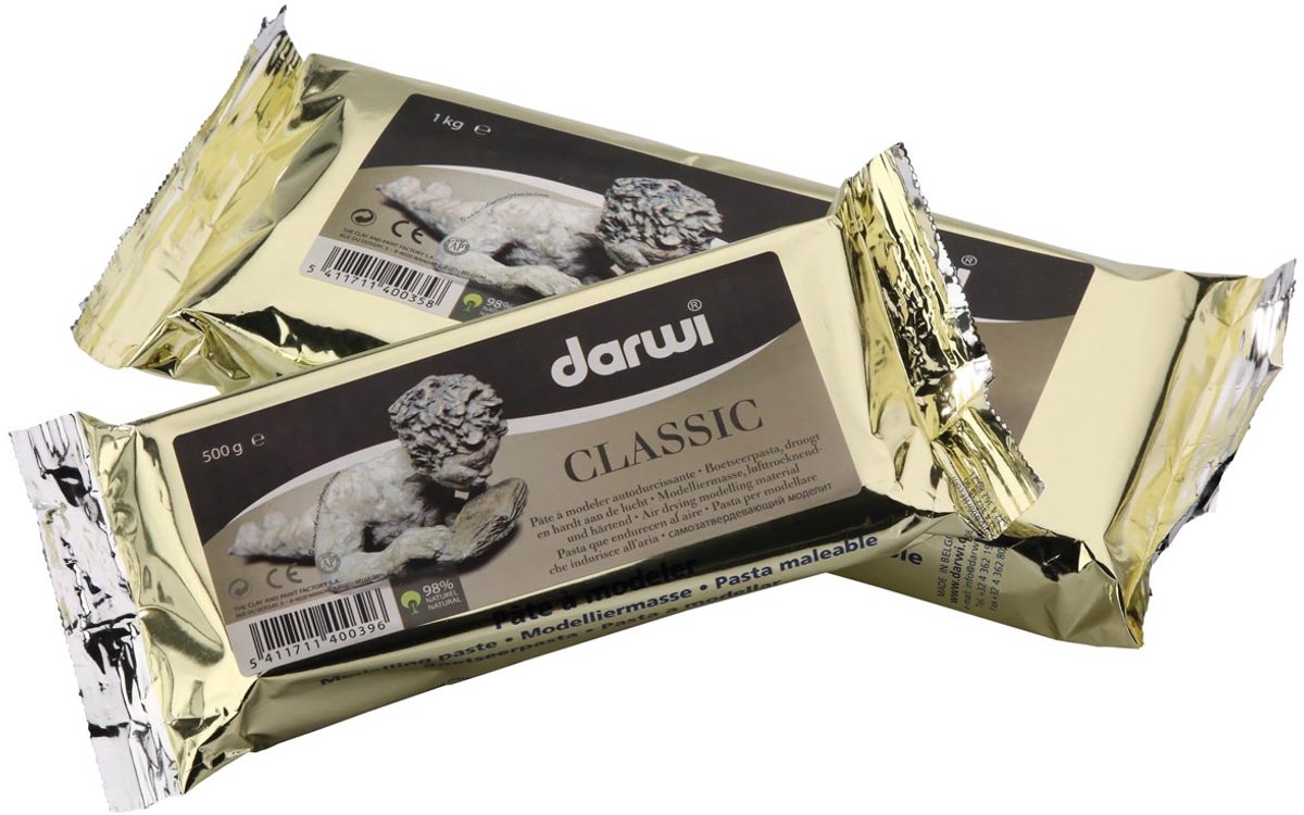 Darwi Classic Zelfdrogende Klei - 1 kg boetseerklei - Wit