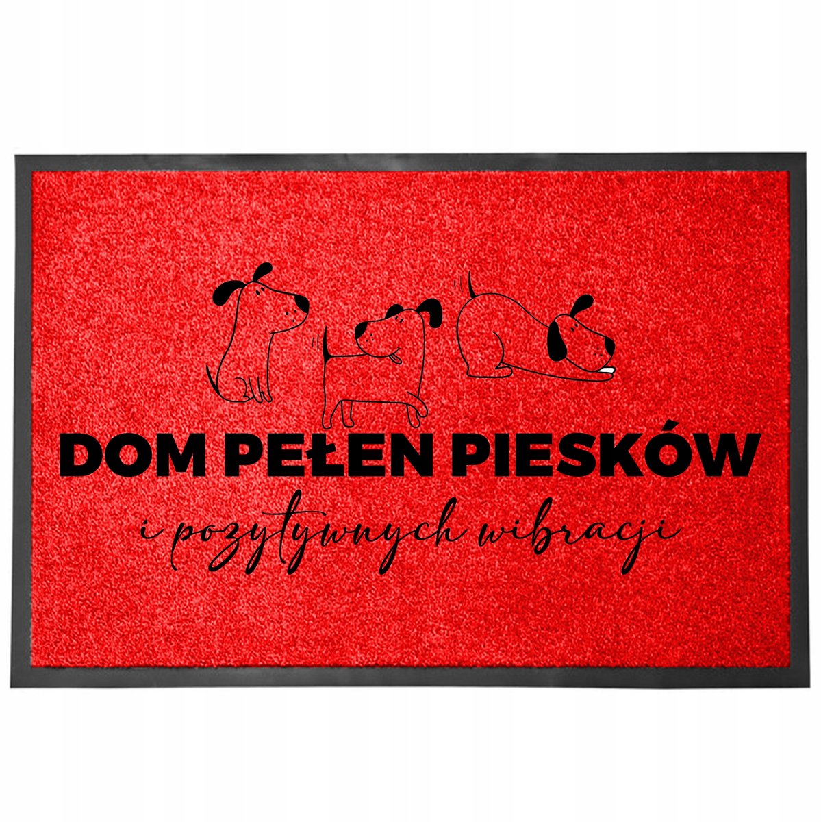 Rode Deurmat 40x60cm - Huis vol honden en positieve vibes