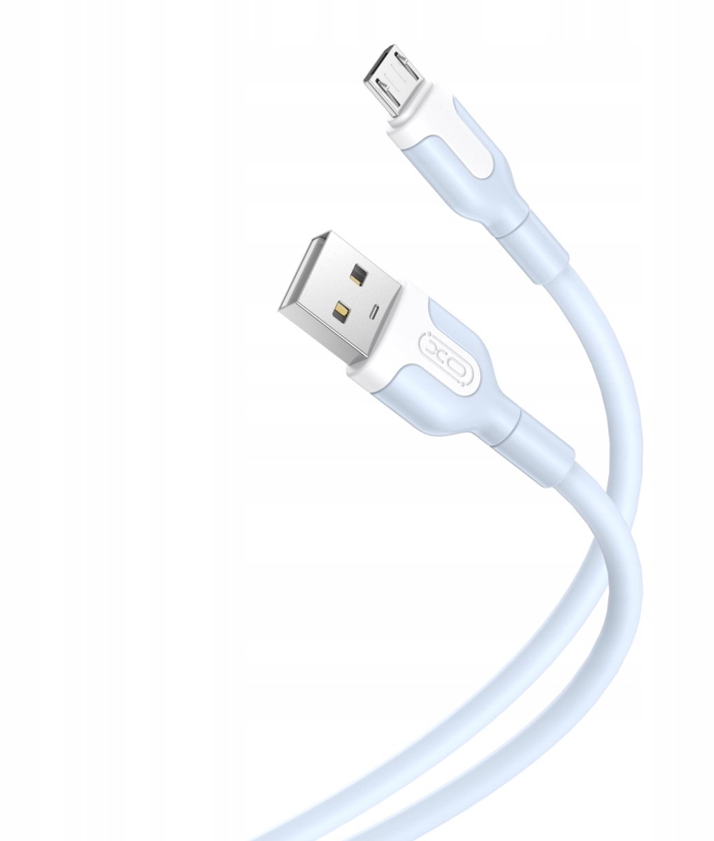 De XO USB is een MicroUSB Laadkabel – 1m, 2.1A, Blaw, Duurzaam