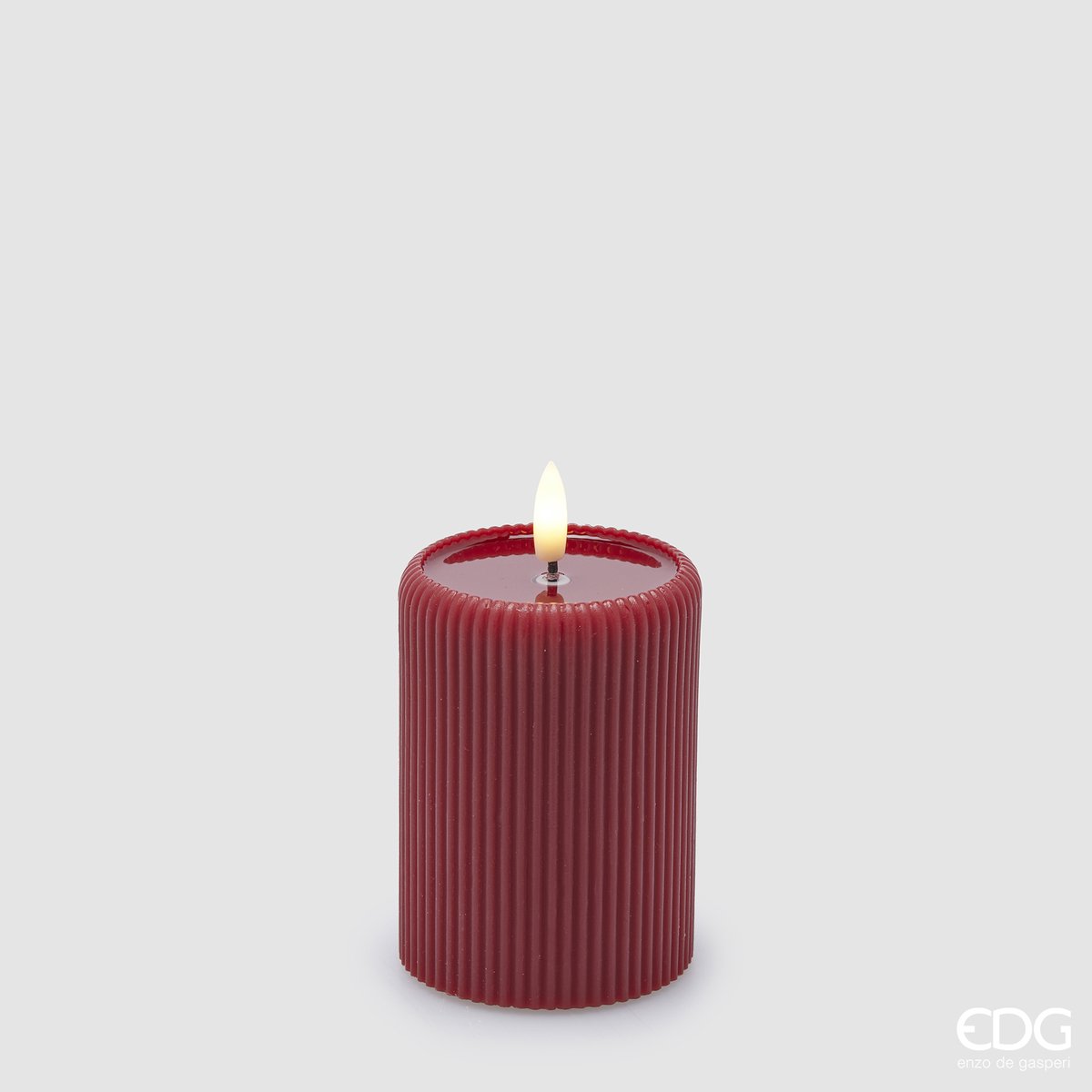EDG - Enzo De Gasperi EDG Enzo De Gasperi Led kaars Lounge Candle Moccolo H 10 D 7.5 Rood
