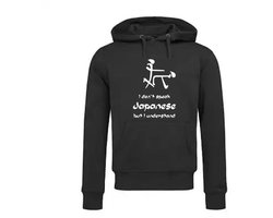 Hoodie met Capuchon en Kangoeroezak Unisex Volwassenen Lol - carnaval - feestje - grappig - grappige tekst - Tekst - Vrijgezel - Vrijgezellenfeest - Tekst "I don't speak japanese but I understand | Zwart/wit | Maat L