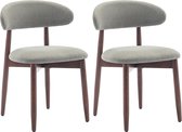 COLAMY Chaises de salle à manger en bois, lot de 2, chaises de cuisine modernes revêtues de tissu, style ferme, vertes